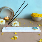 White Agate With  marble Incense Holder