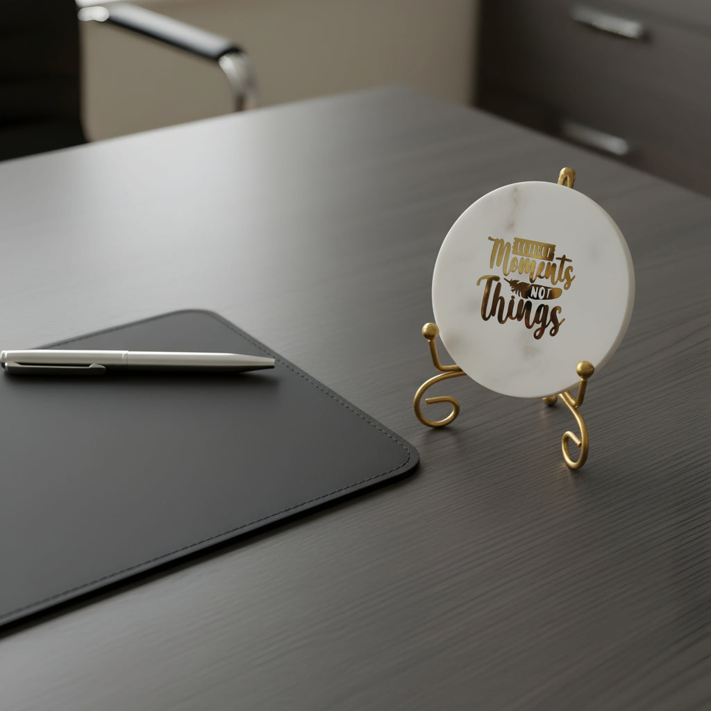 Marble Collect moments not things Showpiece With Metal Stand
