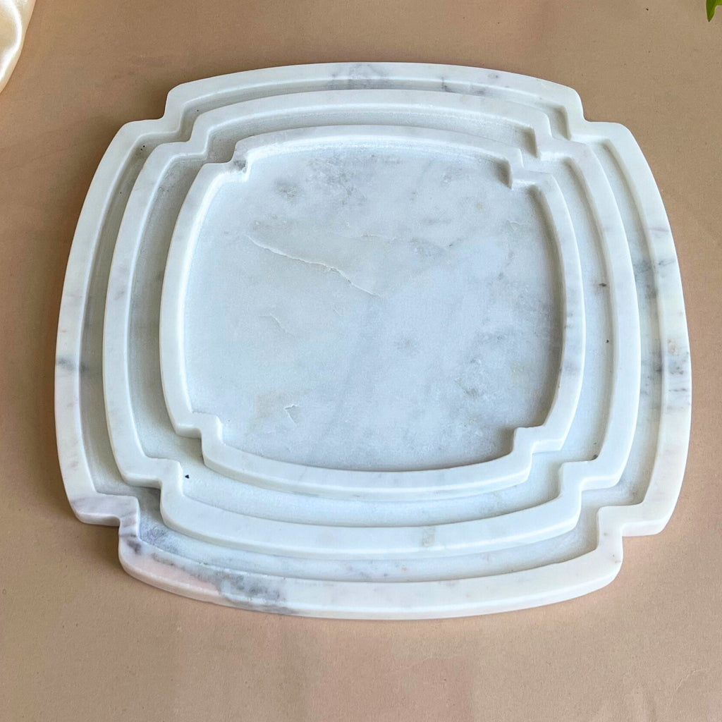 Cross  Marble Platter (set of 3)