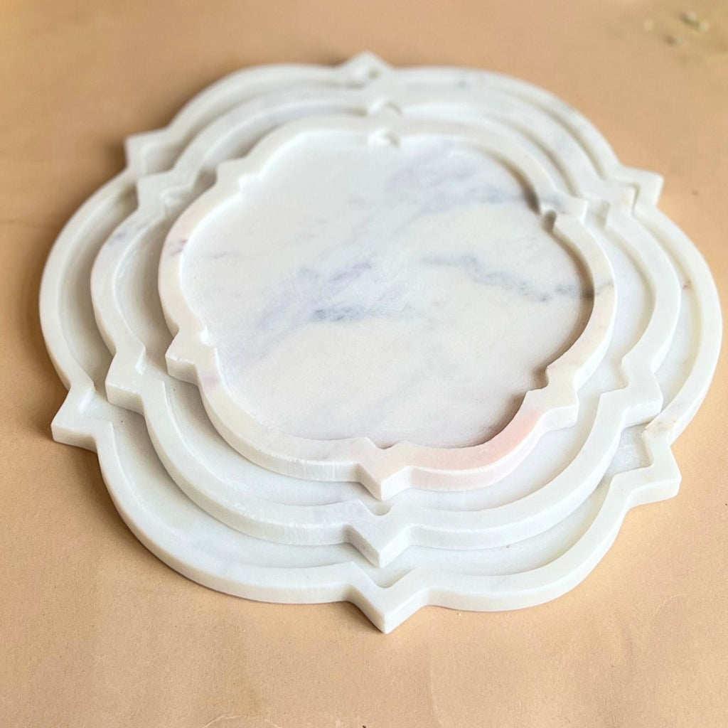Floral Marble Platter (set of 3)