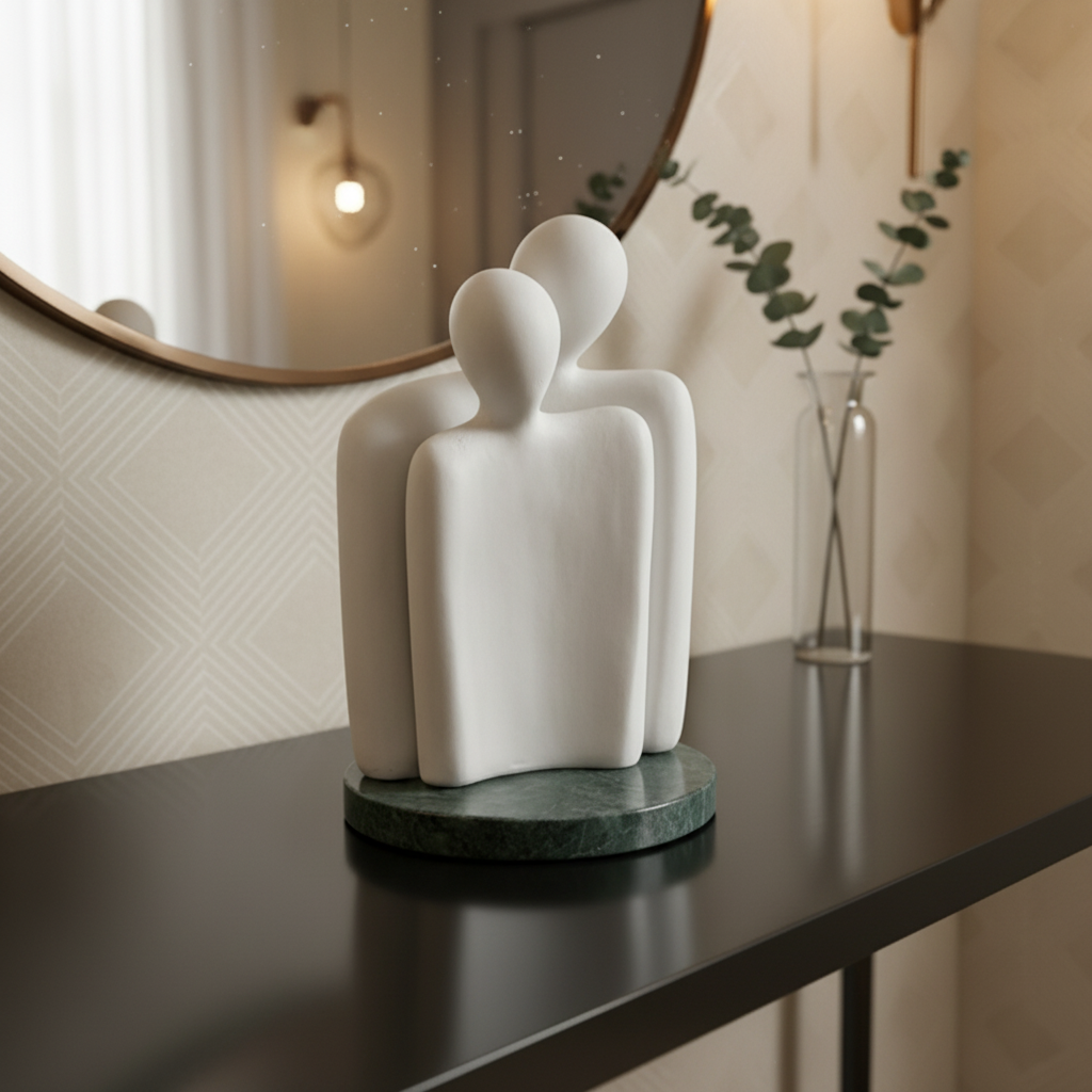 Couple Showpiece With Green Marble Base
