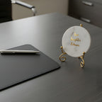 Marble Love Laughter Forever Showpiece With Metal Stand