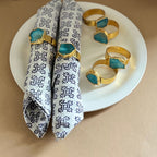 Blue Agate Napkin Rings Set