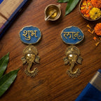 Agate Shubh Labh Metal Ganesha Hangings