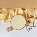 Marble Gold Plated Cake Stand with Wooden Base - 10 Inches