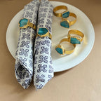 Green Agate Napkin Rings Set