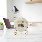 Mother of Pearl Collect moments not things Showpiece With Metal Stand