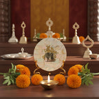 Mother of Pearl Radha Krishna Showpiece With Metal Stand