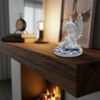 Baby Angel With Evil Eye Round Marble Base