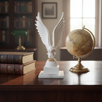 White Eagle with Square Marble Base