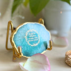 Gayatri Mantra with Turquoise Agate Metal Stand