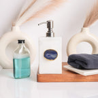 White Marble with Blue Agate Soap Dispenser