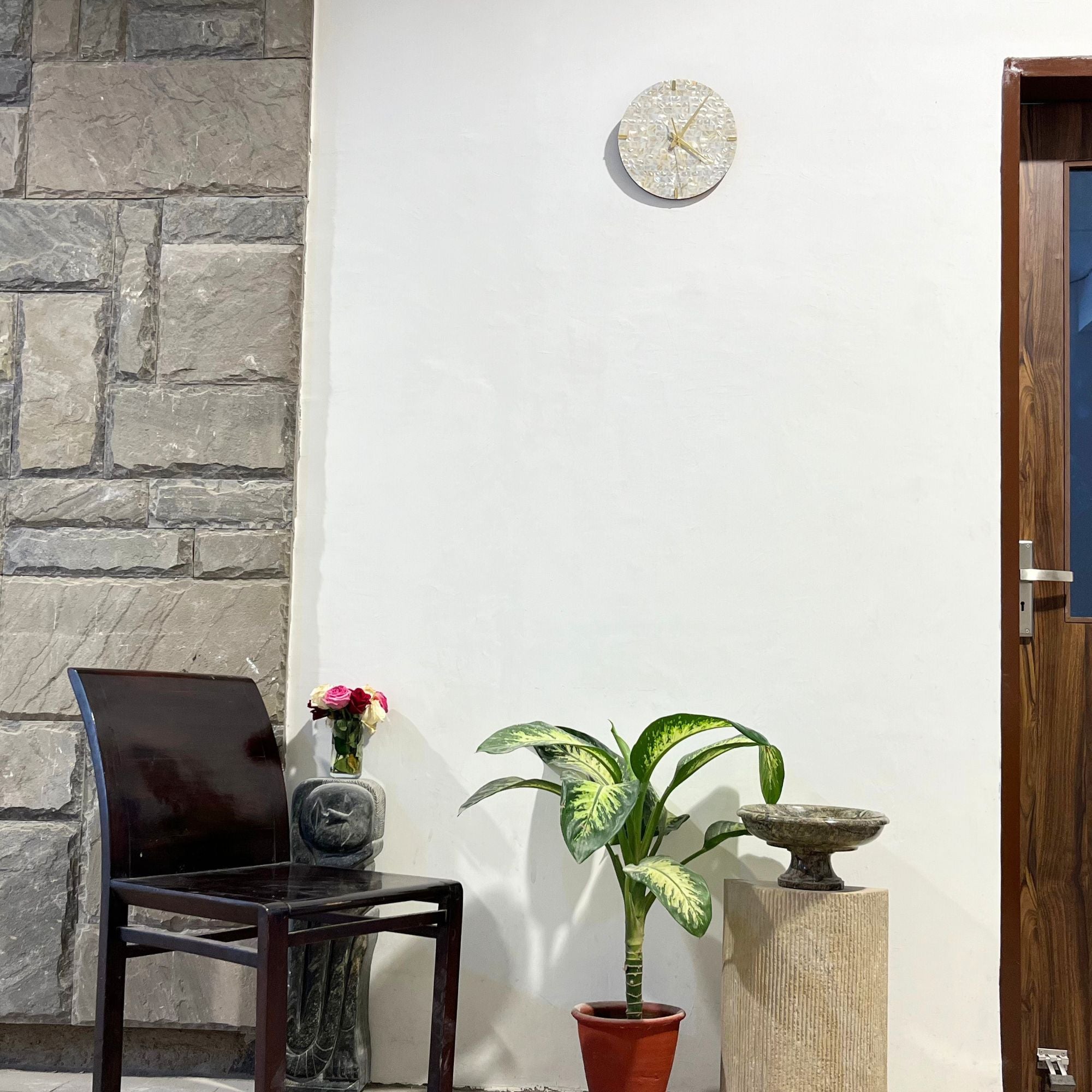 Mother of Pearl Rectangle Wall Clock