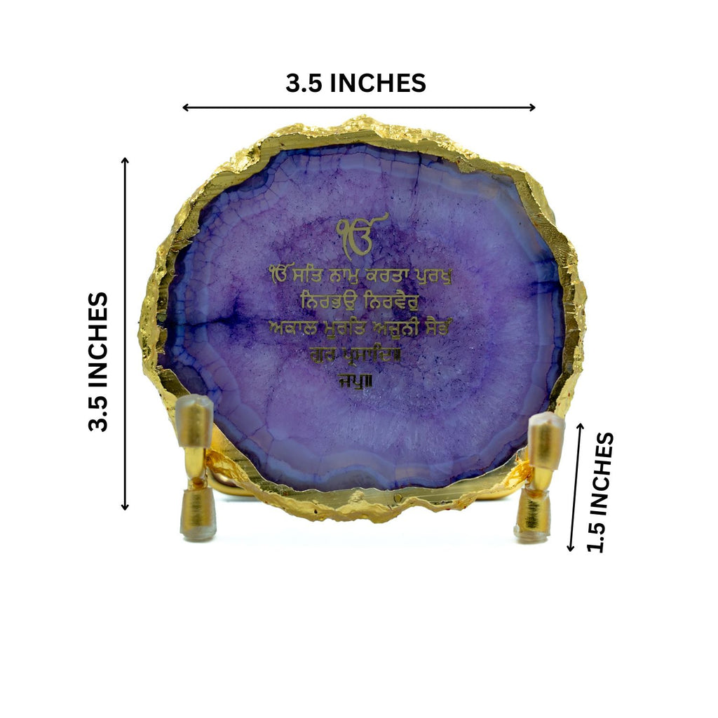 Ik Onkar Mantra Purple Agate Metal Showpeice