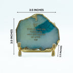 Ik Onkar Mantra Green Agate Metal Showpeice