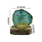 Ik Onkar Mantra Green Agate Tealight Wooden