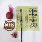 Evil Eye Blue Lumba Rakhi Set With Roli Chawal and Nariyal With Gift Box