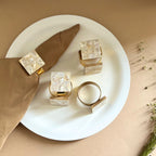 Heart Shape Mother of Pearl Napkin Rings set