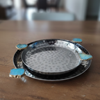 Round Aluminum Tray with Green Agate
