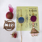 Agate Lumba Rakhi Set With Roli Chawal and Nariyal With Gift Box