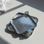 Square Aluminum Tray with blue Agate