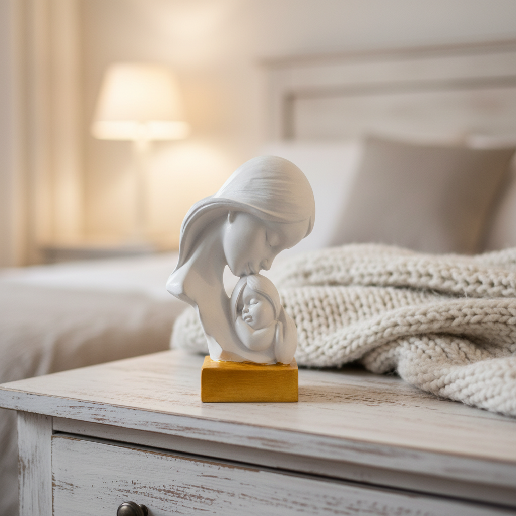 Mother Baby Showpiece With Yellow Base