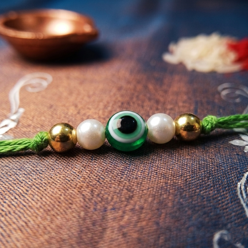 Evil Eye Rakhi With Roli Chawal and Nariyal With Gift Box