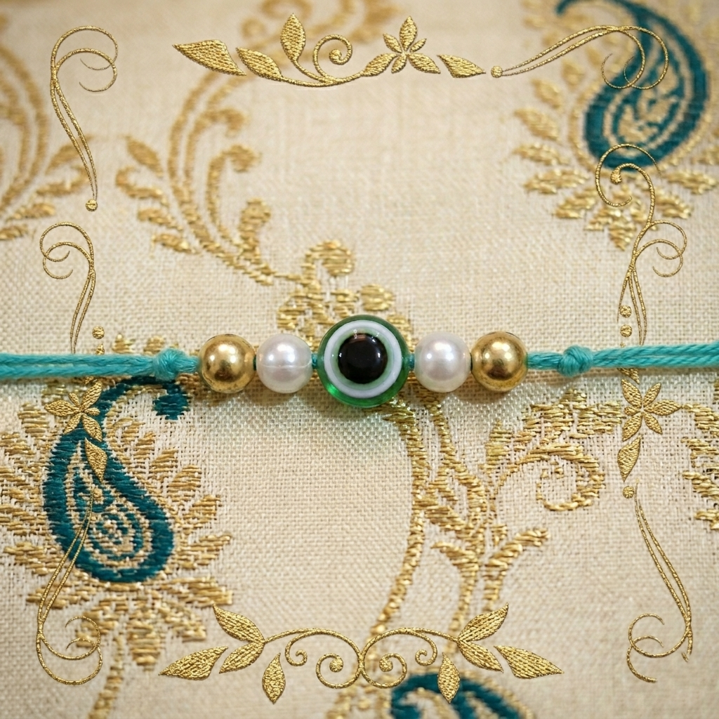 Evil Eye Rakhi With Roli Chawal and Nariyal With Gift Box