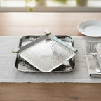 Square Aluminum Tray with White Agate