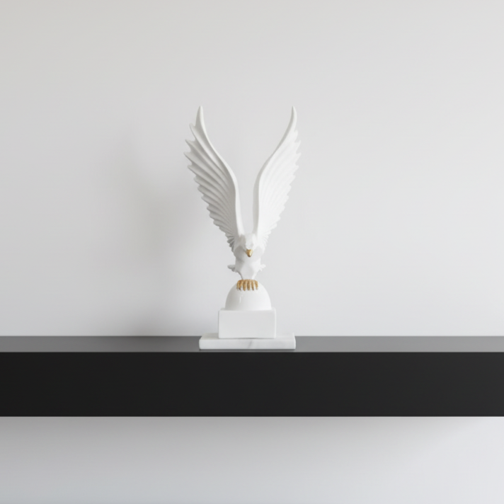 White Eagle with Square Marble Base