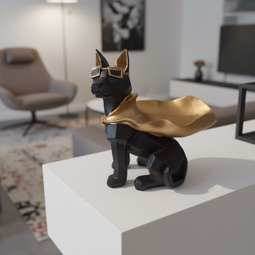 Black Gold Super Dog Showpiece
