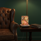 Multicolor Agate Table Lamp With Marble Base