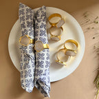 Green Agate Napkin Rings Set