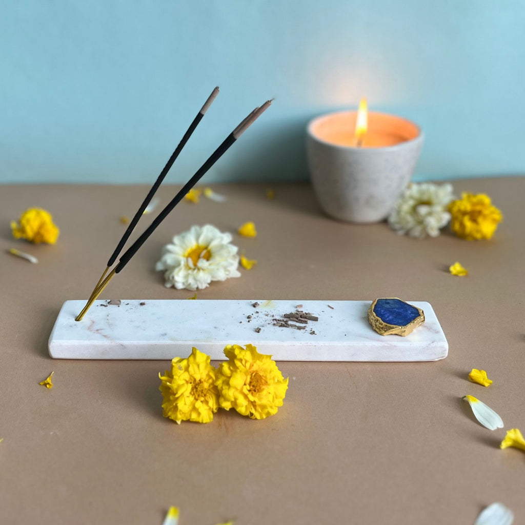 Blue Agate  woth Marble Agarbatti Stand