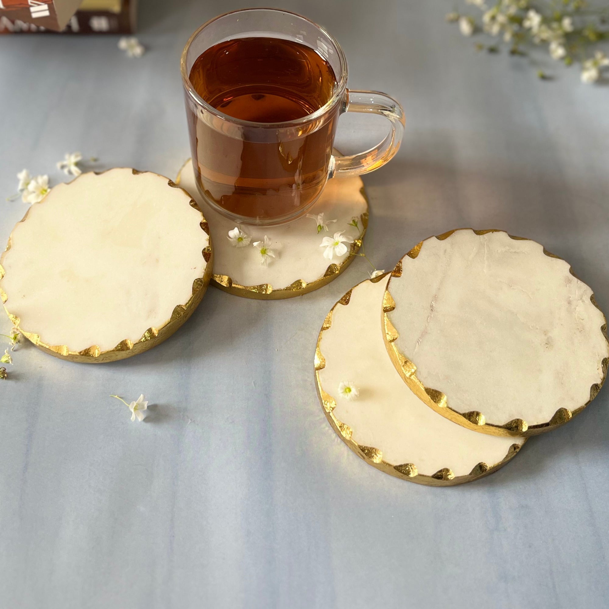 White Marble Square Coaster