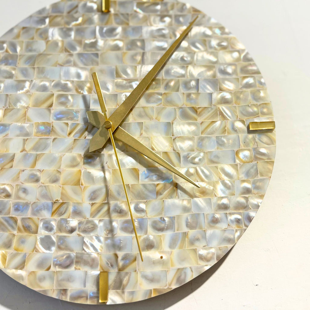 Mother of Pearl Rectangle Wall Clock