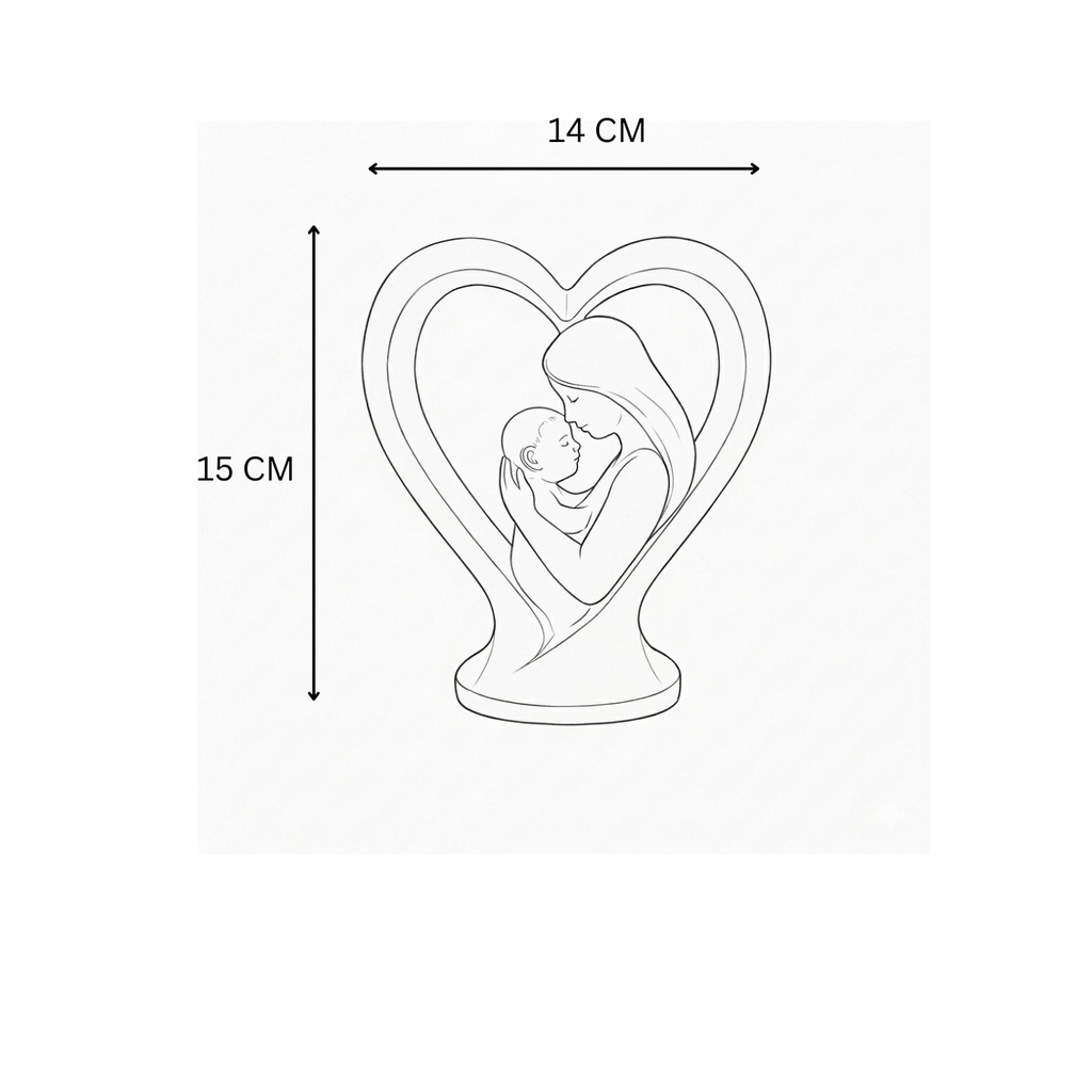 Mother Baby Big Heart Showpiece