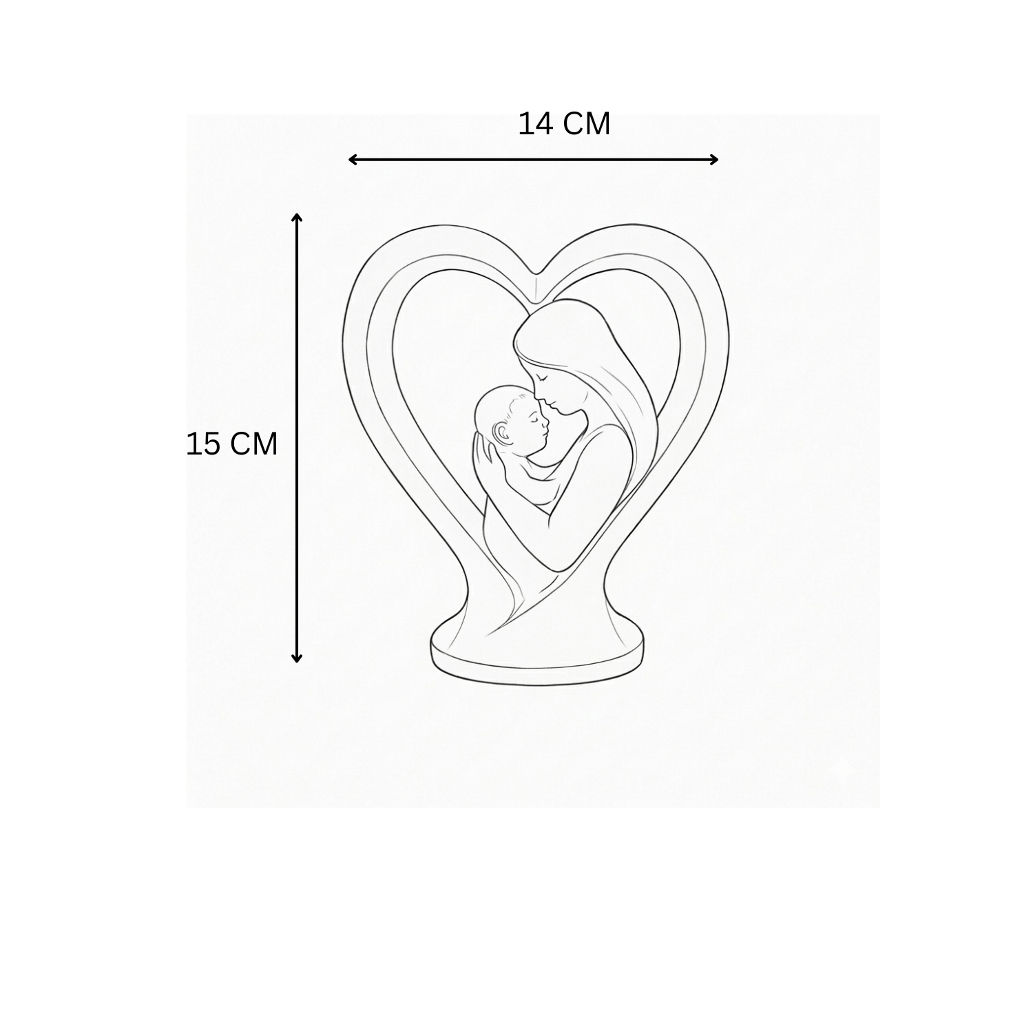 Mother Baby Big Heart Showpiece