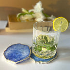 Green  Crystal Agate Coaster With Silver Plating