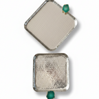 Square Aluminum Tray with Green Agate