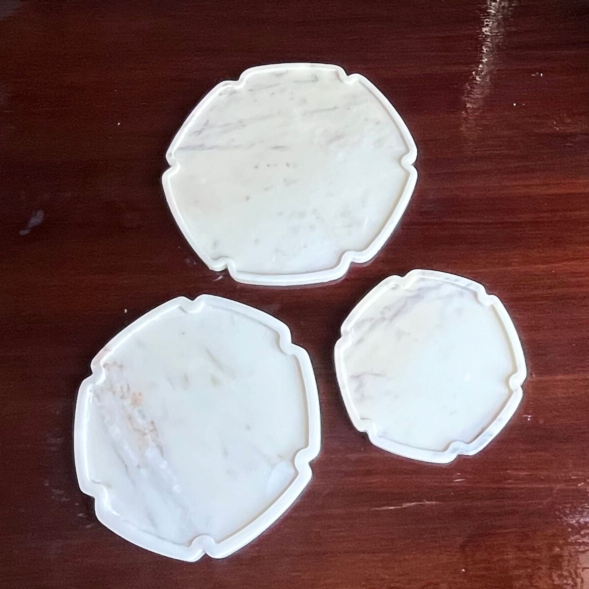 Hexagon  Marble Platter (set of 3)