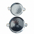 Round Aluminum Tray with White Agate