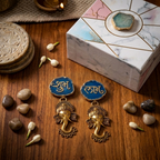 Agate Shubh Labh Metal Ganesha Hangings