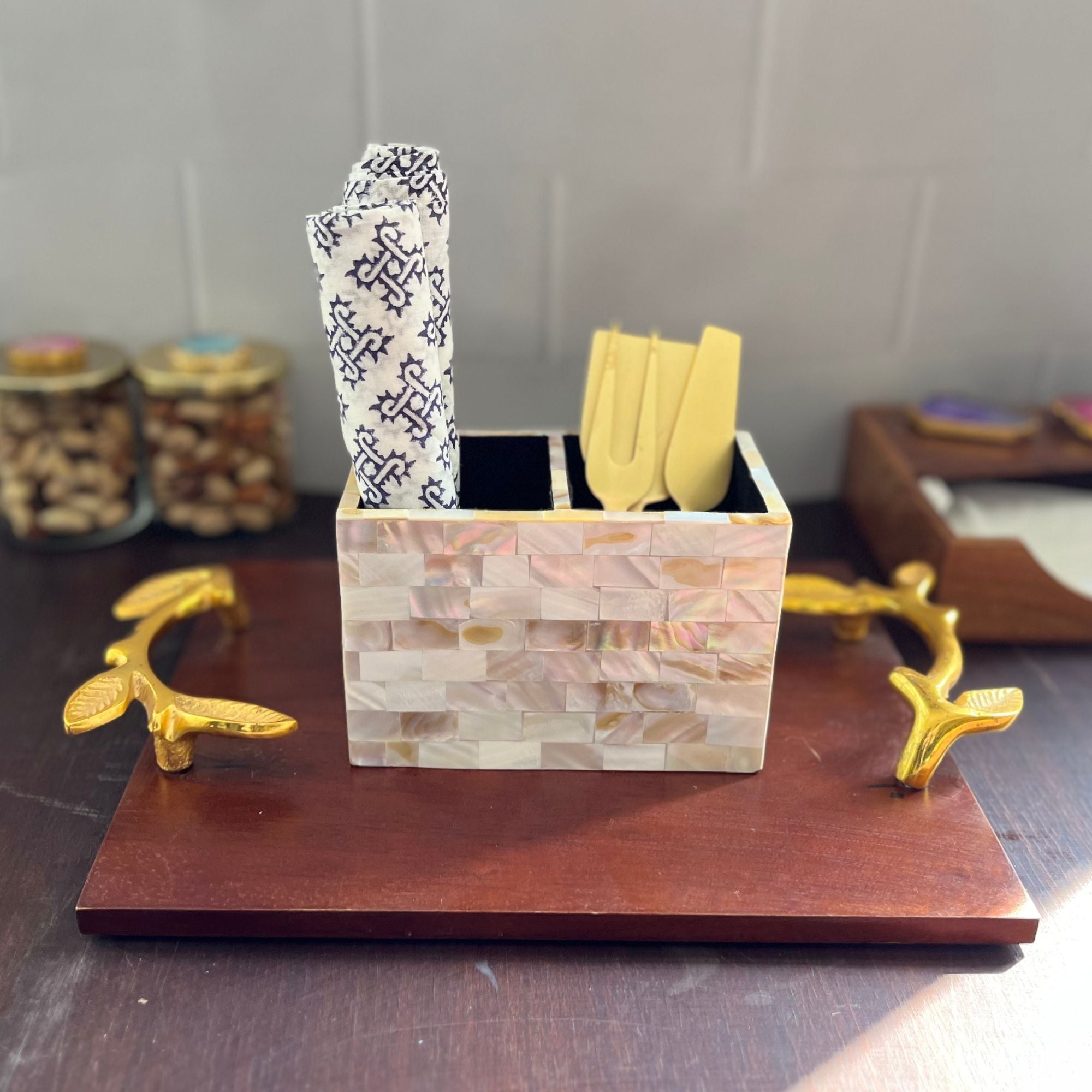Mother of Pearl Cutlery Holder