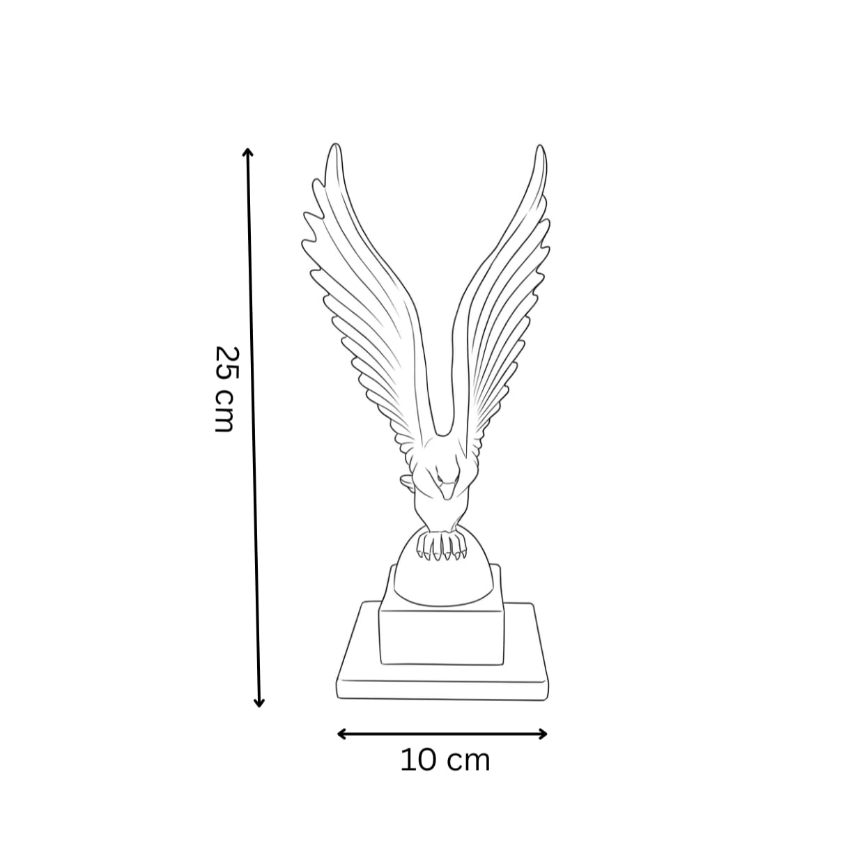 Black Eagle Showpiece – Decorative Bird Figurine for Home Décor, Living Room & Office