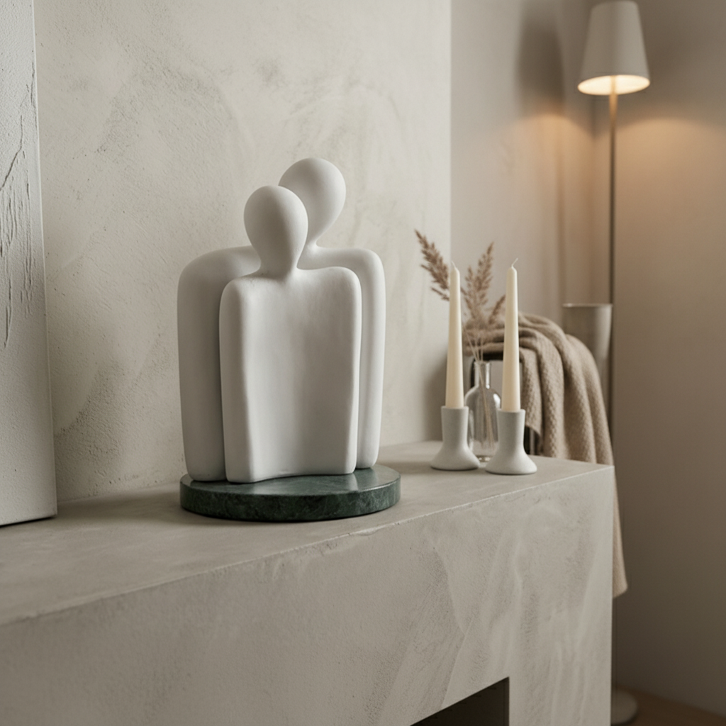 Couple Showpiece With Green Marble Base
