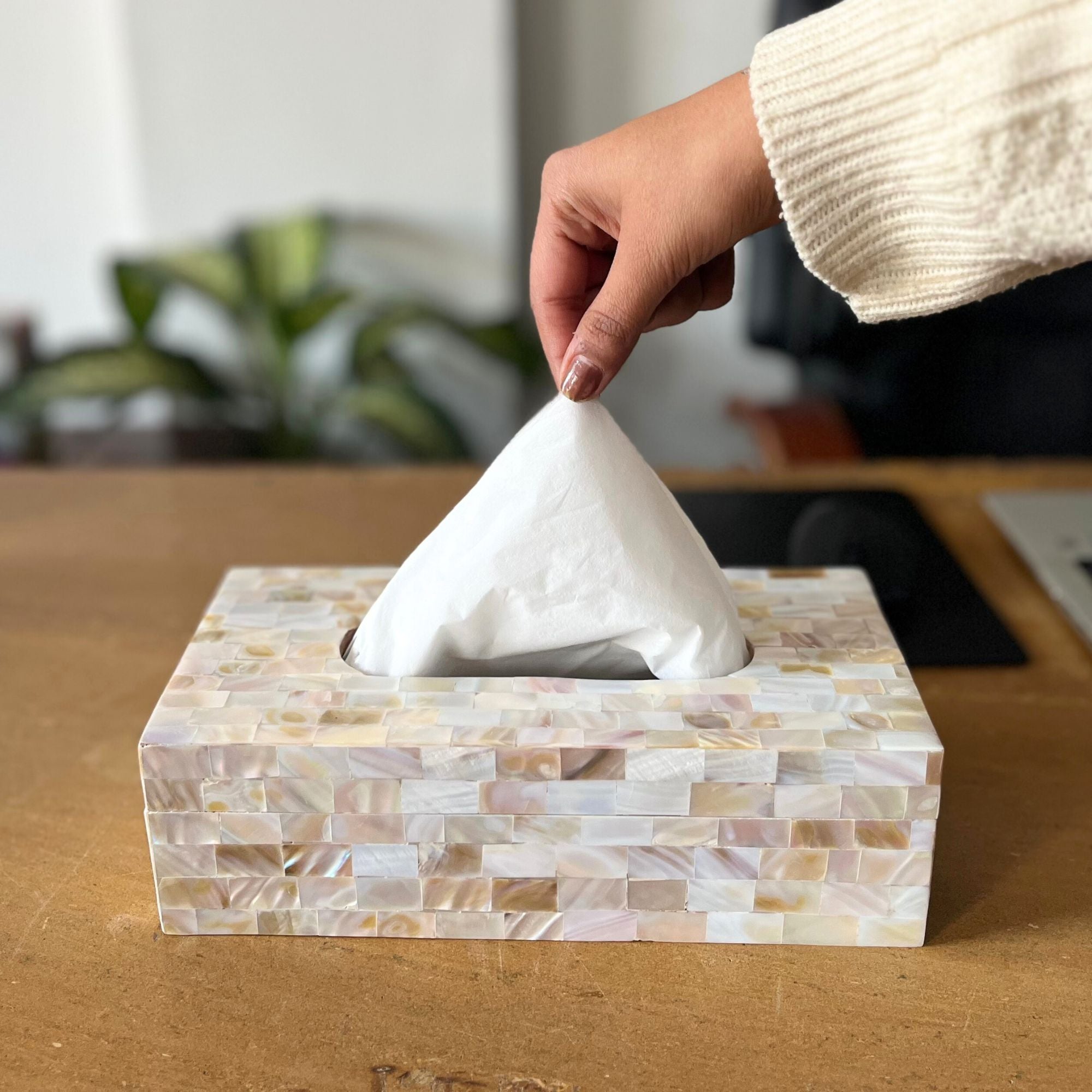 Mother Of Pearl Tissue Box Holder
