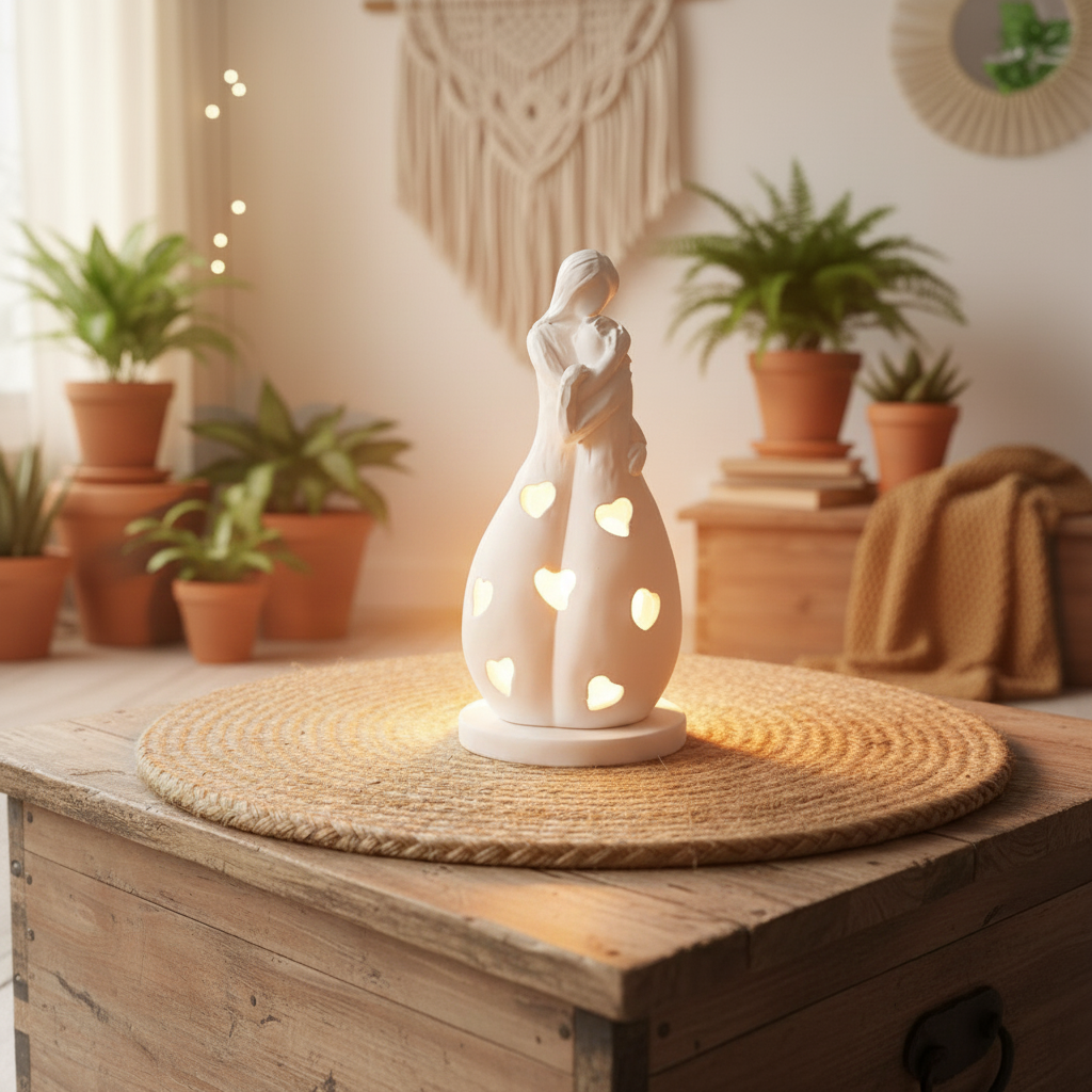 Mother Baby Tealight Showpiece