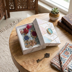 Agate Lumba Rakhi Set With Roli Chawal and Nariyal With Gift Box