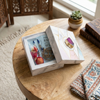 Evil Eye Blue Lumba Rakhi Set With Roli Chawal and Nariyal With Gift Box